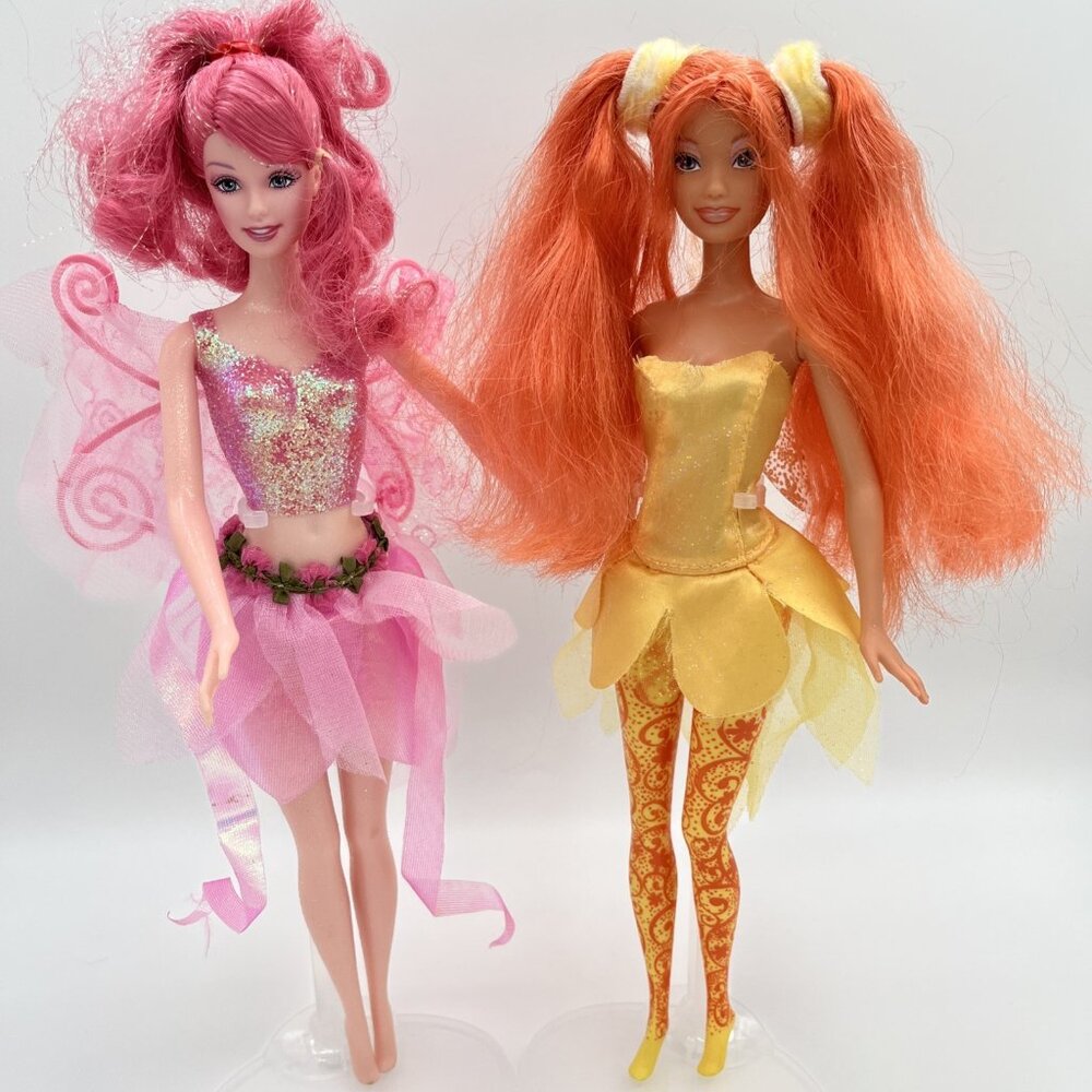 Fairytopia Barbie Dolls – 2003 Pink‎ Sparkle Fairy & 2004 Dandelion Fairy